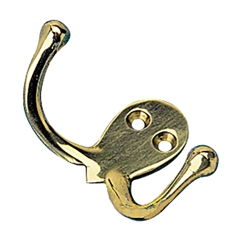 Sea-Dog Cast Brass Double Coat Hook For Marine Use 1