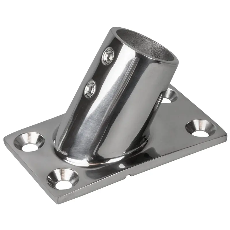 Sea-Dog Rectangular Stainless Steel Rail Base – 60° Angle, 316 Ss, 1-7/8" × 3-1/4", 1" Od Tube Fit 1