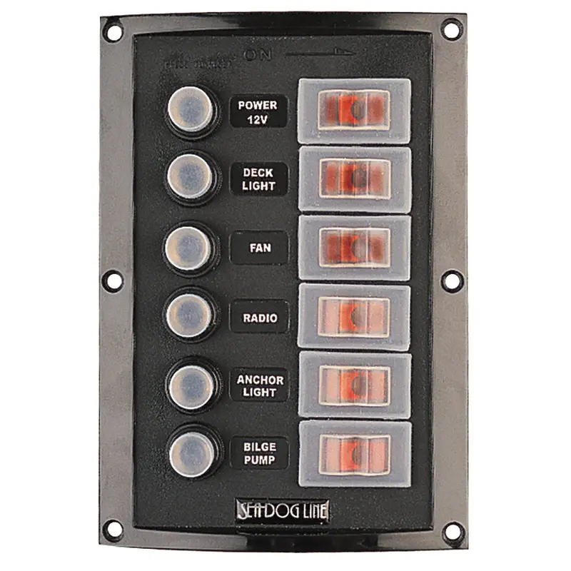 Sea-Dog Splash-Proof 6-Circuit Breaker Panel [424806-1] 1