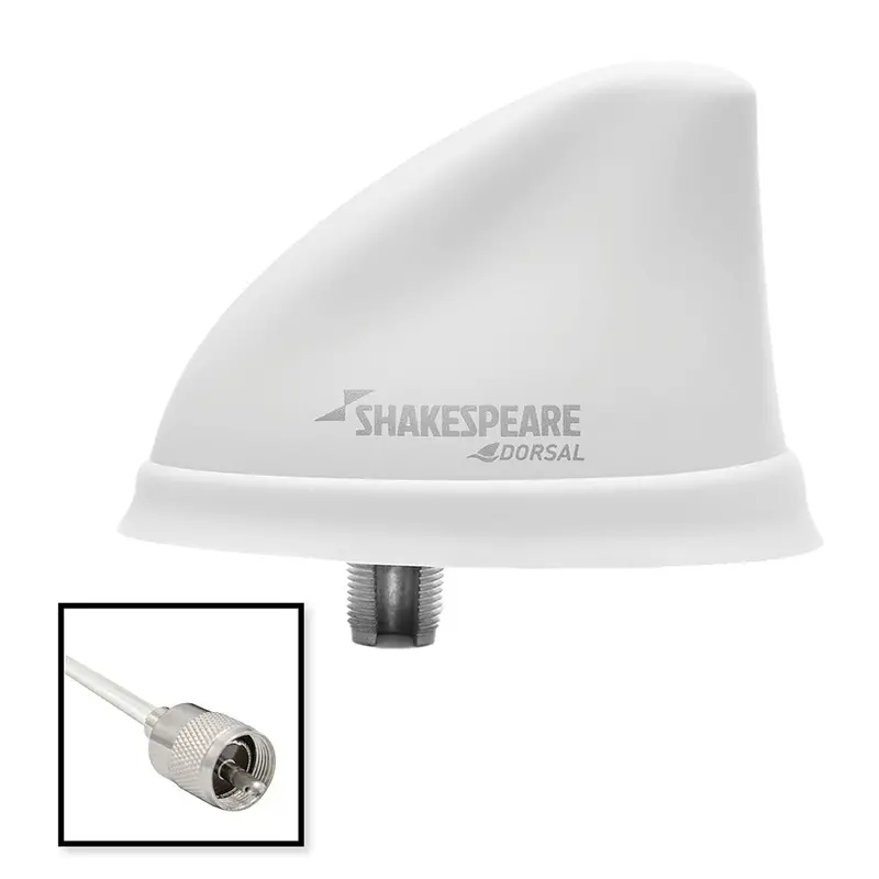 Shakespeare 5912-Ds-Vhf-W Low-Profile Dorsal Vhf Antenna – 26' Rgb Cable, Pl-259 Connector 1