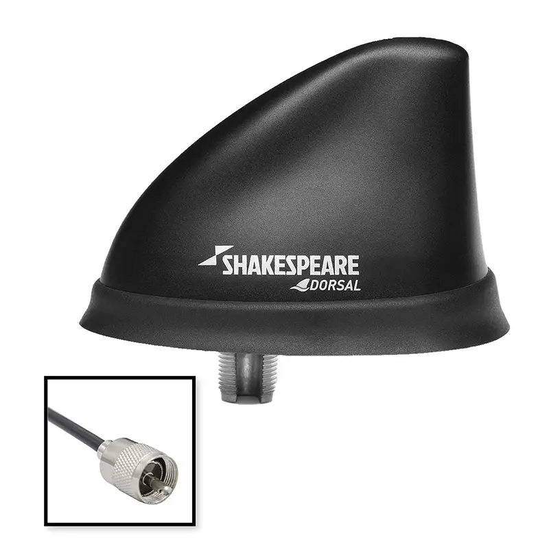 Shakespeare Dorsal Antenna – Black Low-Profile Vhf Model With 26 Rgb Cable And Pl-259 Connector [5912-Ds-Vhf] 1