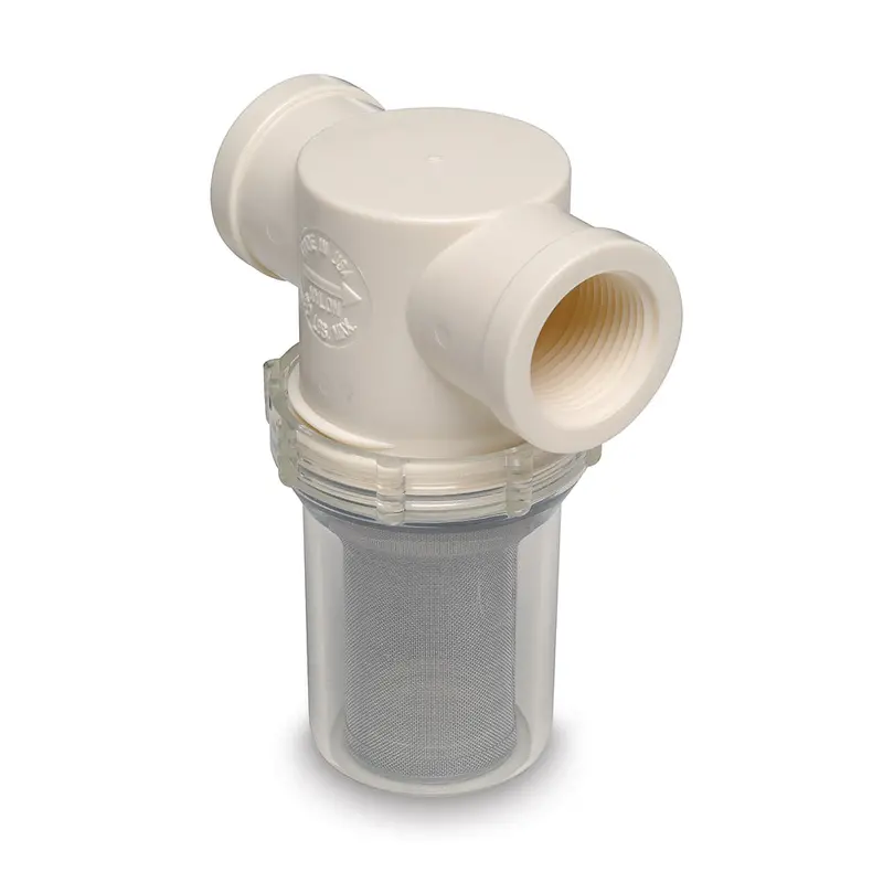 Shurflo By Pentair 1-1/4 Inch Raw Water Strainer With Mounting Bracket And Fittings – 20-Mesh Filter [253-401-01] 1
