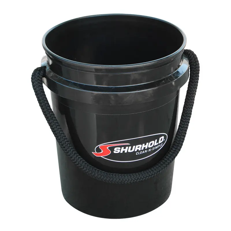 Shurhold 5-Gallon Rope-Handle Bucket – Black, Reinforced Design For Marine & Industrial Use (2452) 1
