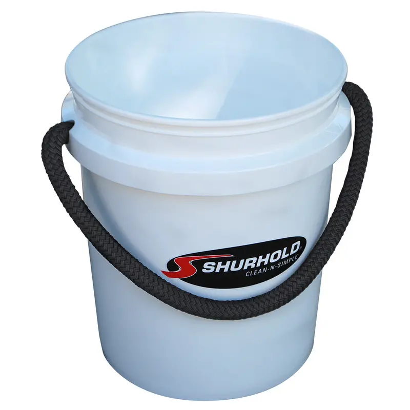Shurhold 5-Gallon Rope-Handle Bucket – White, Reinforced Design For Marine & Industrial Use (2451) 1
