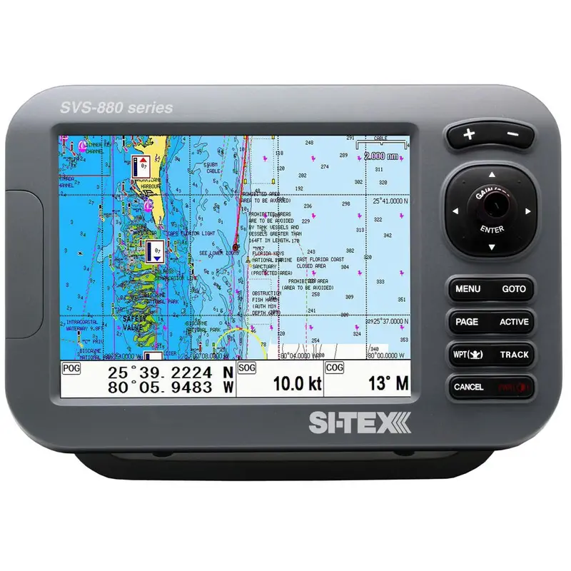 Si-Tex Svs-880Cfe+ Dual-Frequency 600W Sonar & Gps Chartplotter – 8" Color Lcd, Internal/External Gps Antenna, Preloaded C-Map 4D Card 1