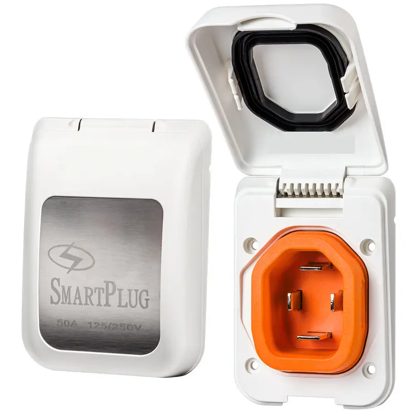 Smartplug 50A Non-Metallic Male Inlet Cover In White – Bm50Pw 1
