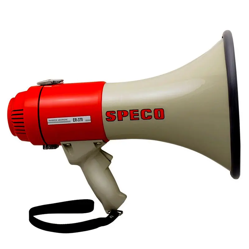 Speco Er370 Deluxe Portable Megaphone With Siren – 16W Output, Red/Grey Finish 1