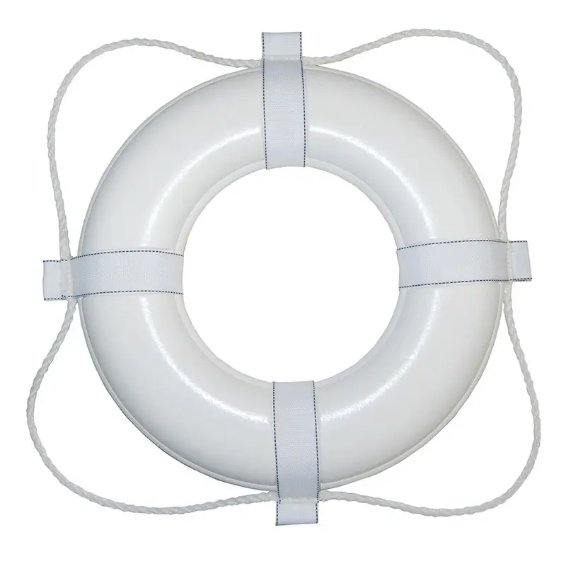 Taylor Made 24-Inch Foam Ring Buoy – All-White Design With White Grab Line [361] 1