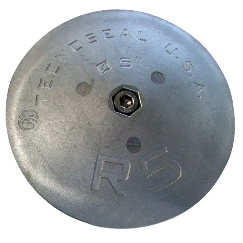 Tecnoseal R5 Zinc Rudder Anode – 5-Inch Diameter, 7/8-Inch Thick 1