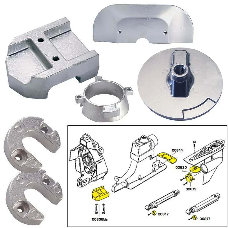 Tecnoseal Zinc Anode Kit With Hardware For Mercury Alpha One Gen Ii [20801] 1