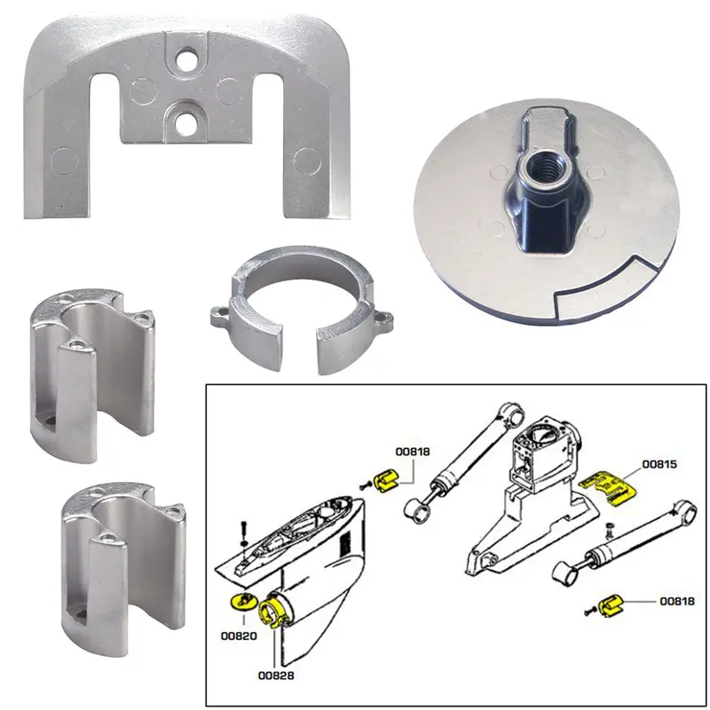 Tecnoseal Zinc Anode Kit With Hardware For Mercury Bravo I Outboards [20803] 1