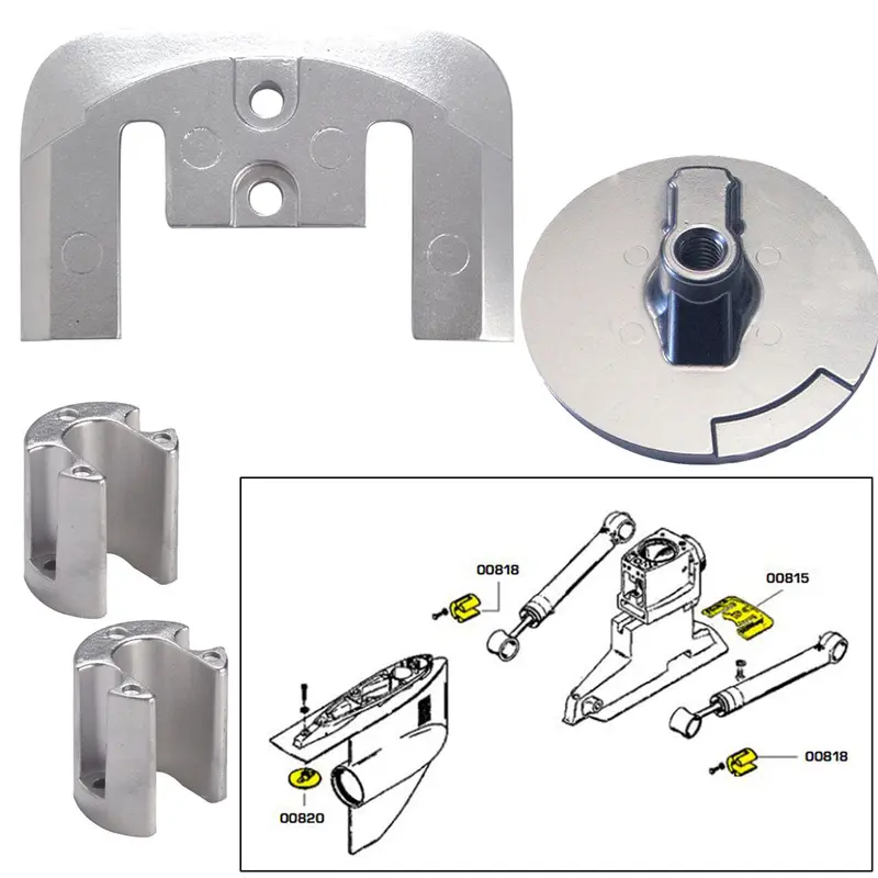 Tecnoseal Zinc Anode Kit With Hardware For Mercury Bravo Ii/Iii (Pre-2004) [20804] 1