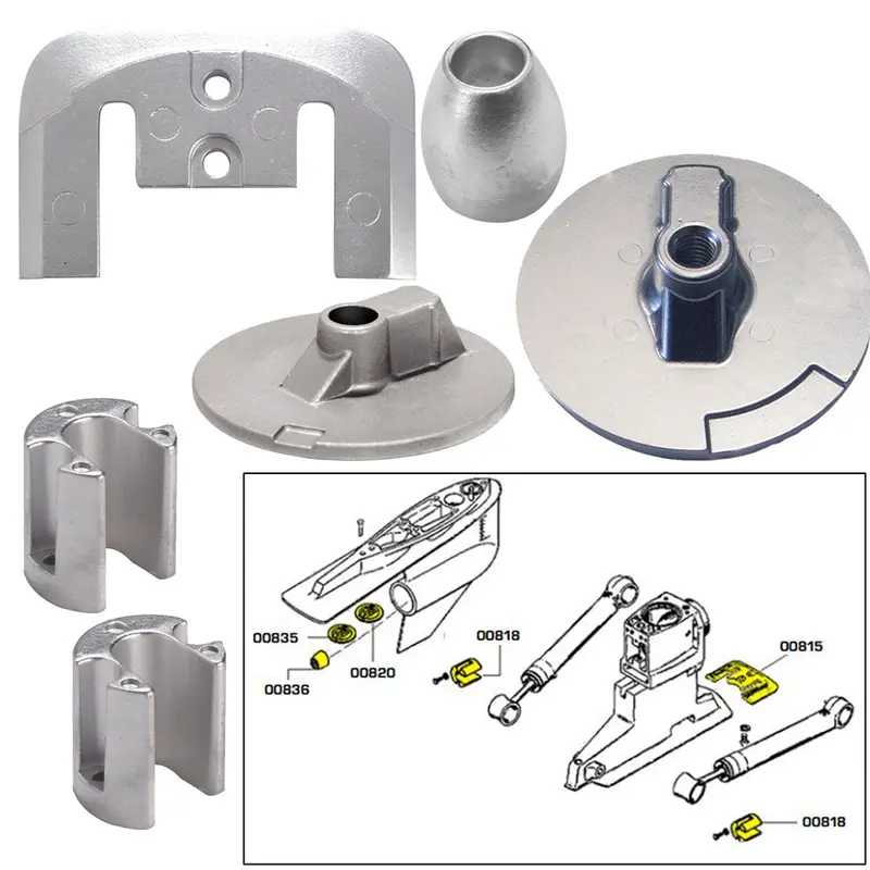 Tecnoseal Zinc Anode Kit With Hardware For Mercury Bravo Iii (2004–Present) [20805] 1