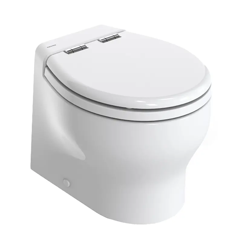 Thetford Silence 2G Rv Toilet – Short Height, White, 12V W/ Wood-Polyester Soft-Close Seat (T-E2G012Dw/D00C00) 1