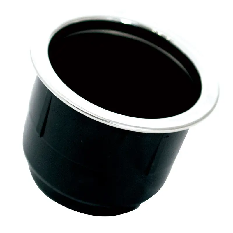 Tigress Black Plastic Cup Holder Insert With Stainless Steel Rim 1