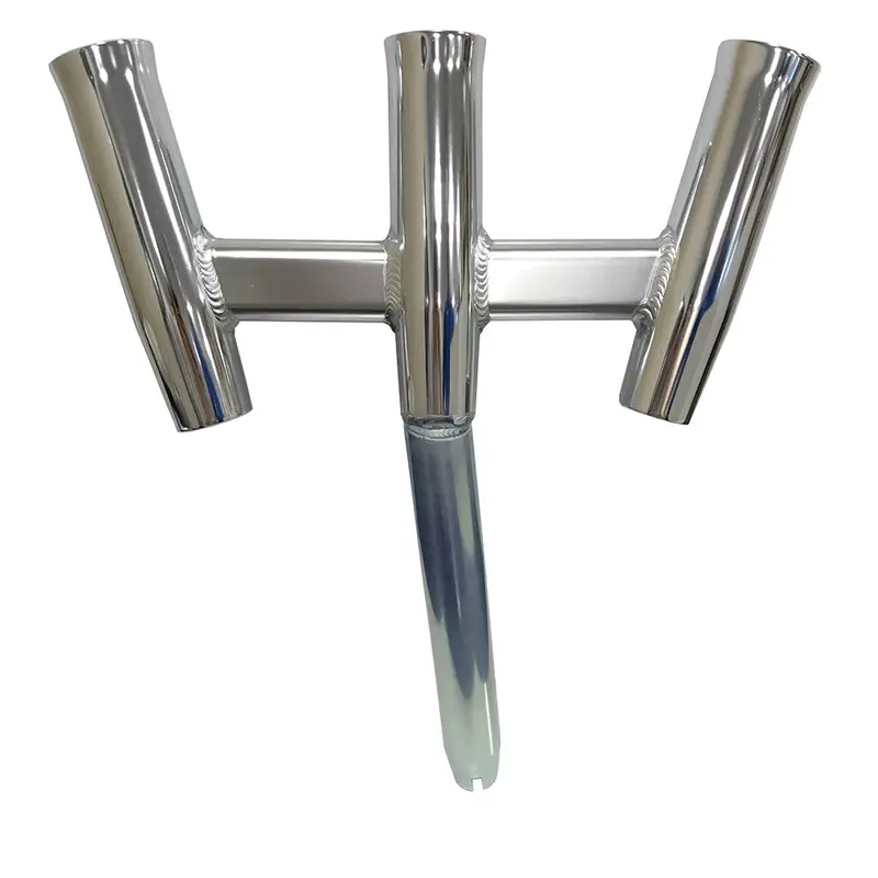 Tigress Gs Trident Rod Holder – Bent Butt Design, Polished Aluminum 1