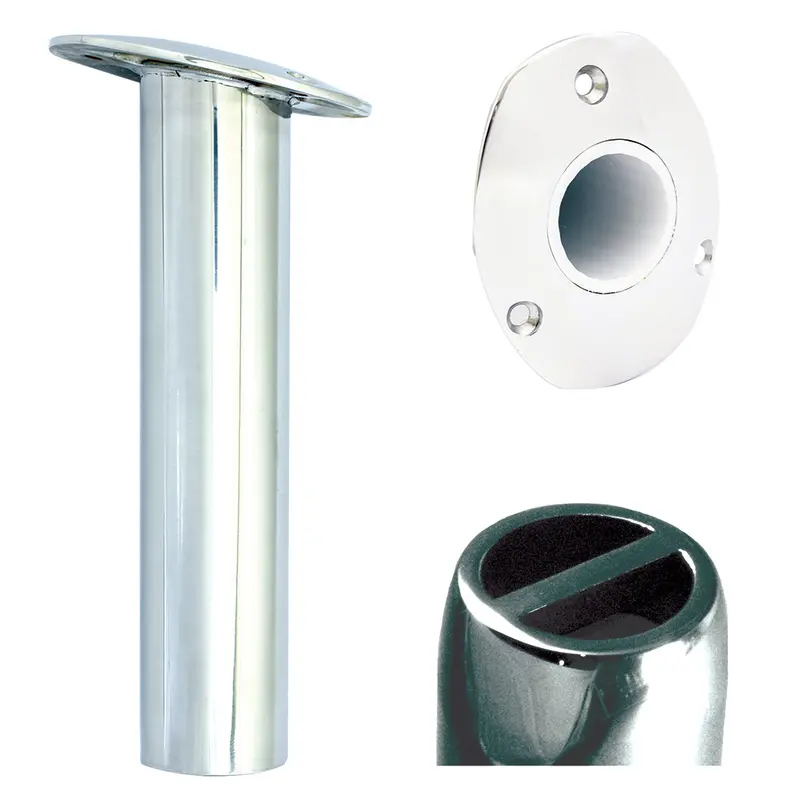 Tigress Oval-Head Stainless Steel Gunnel-Mount Rod Holder – 15° Angle, 9-Inch (Model 88529) 1
