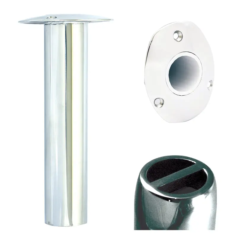 Tigress Oval-Head Stainless Steel Gunnel-Mount Rod Holder – Level (0°) Installation, 9-Inch (Model 88527) 1