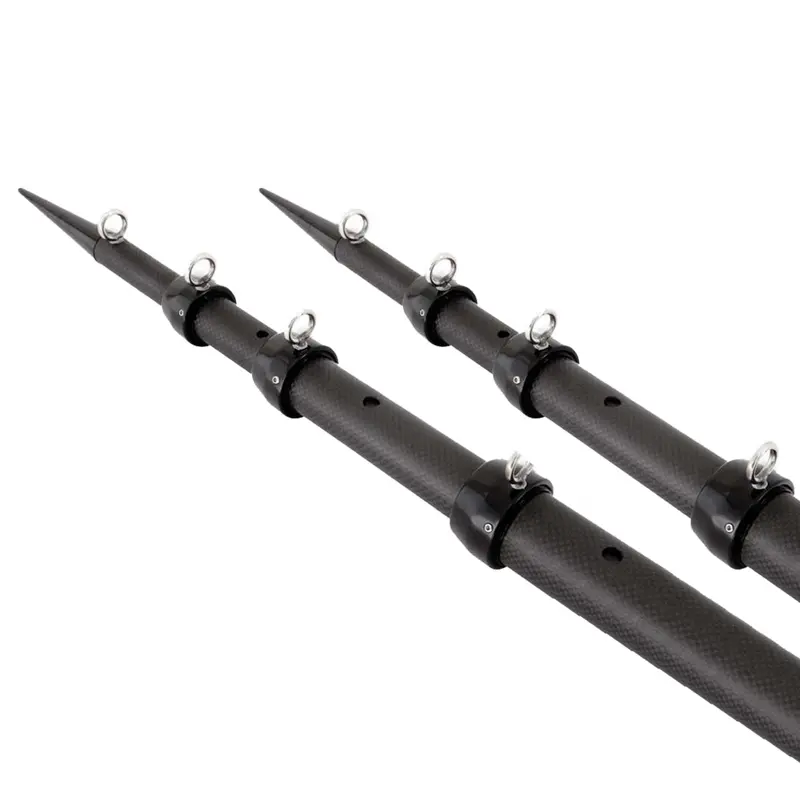 Tigress Xd 3K Carbon Fiber Telescoping Outrigger Poles – 21-Foot Pair, All-Matte Black Design [88679-3] 1