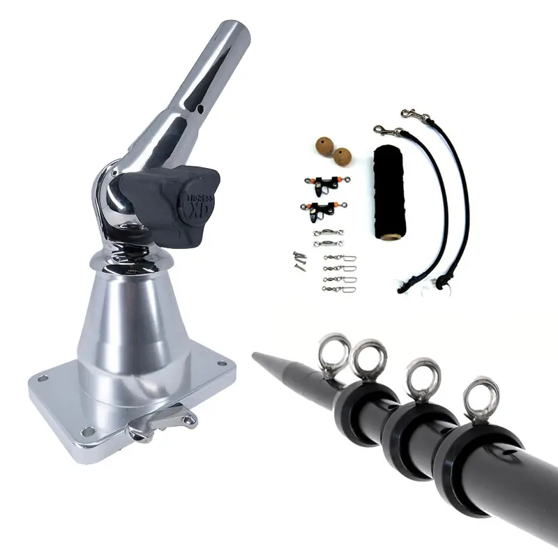 Tigress Xd Bay Series 15-Foot Top-Mount Outrigger System – Black Aluminum Deluxe Rigging Kit [88823-3] 1