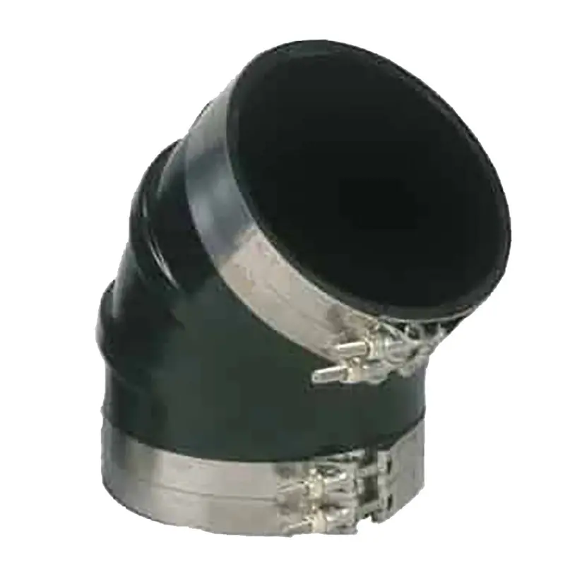 Trident Marine 3-Inch Id Black Epdm Wet Exhaust Elbow – 45° Molded Rubber Bend With Four Stainless T-Bolt Clamps [Trl-345-S/S] 1