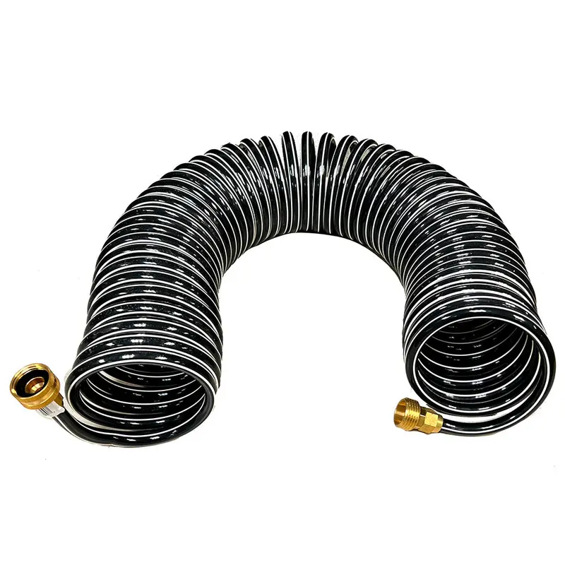 Trident Marine Coiled Washdown Hose – 15-Foot Length With Brass Fittings [167-15] 1
