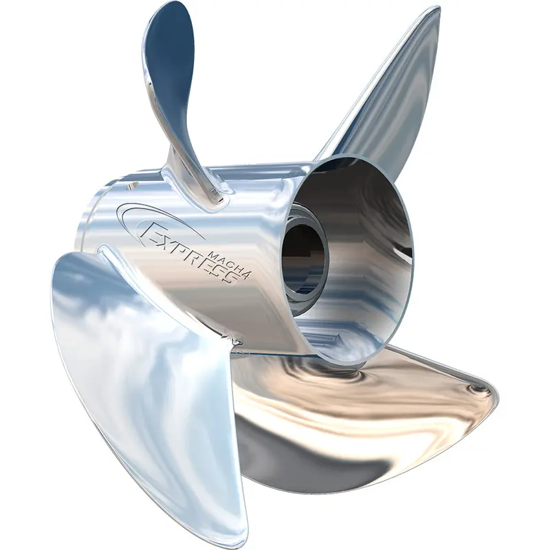 Turning Point Express Mach4 Stainless Steel Right-Hand 4-Blade Propeller – 13" X 21" Pitch (Model Ex1/Ex2-1321-4, Sku 31432130) 1