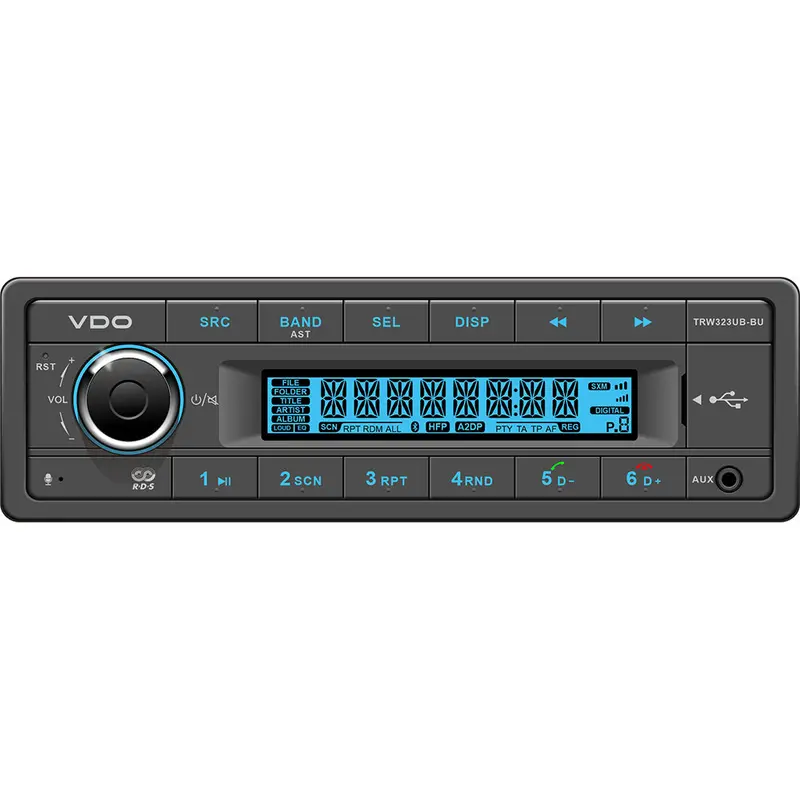 Vdo Trw323Ub-Bu Marine Stereo – 24V, Fm Rds, Bluetooth, Usb, Mp3/Wma, Blue Backlight 1
