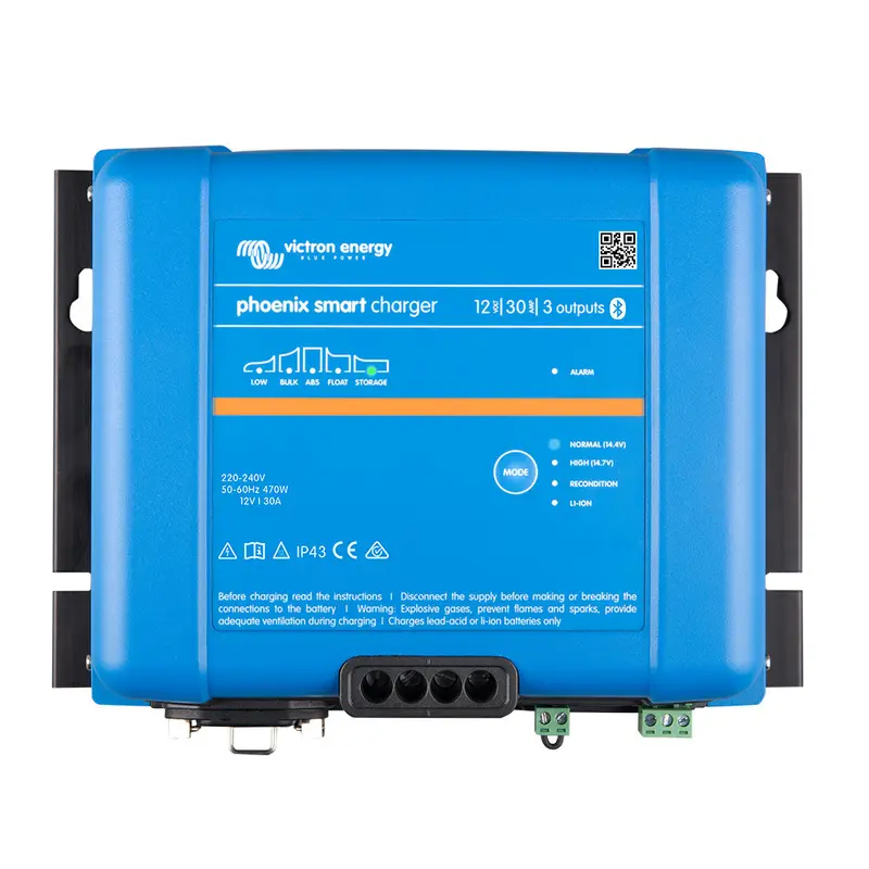 Victron Phoenix Smart Ip43 12V 30A 3-Output Battery Charger – 120–240V Ac Input, Compatible With Nema 5-15P Cord (Psc123053095) 1
