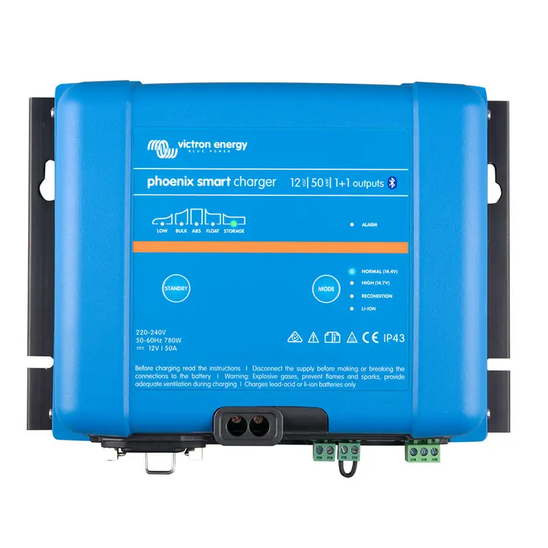 Victron Phoenix Smart Ip43 12V 50A Dual-Channel Battery Charger – 120–240V Ac Input, Needs Nema 5-15P Cord (Psc125051095) 1