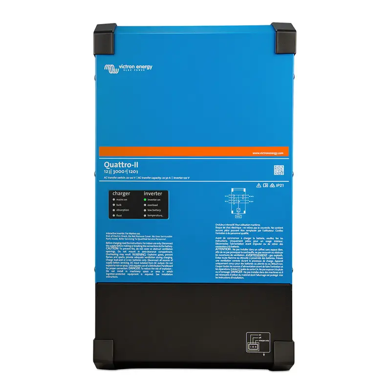 Victron Quattro-Ii Inverter/Charger – 24V, 3000Va, Dual 120V Output [Qua242305130] 1
