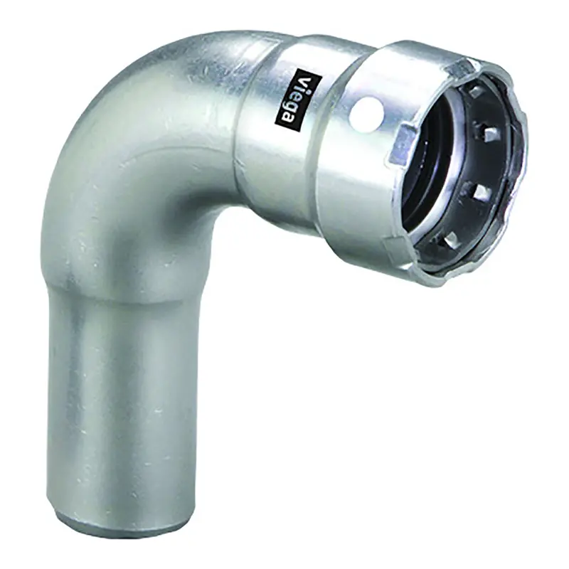 Viega Megapress 3/4" 90° Stainless Steel 304 Street Elbow – Press-Fit Connection With Smart Connect (Model 95035) 1