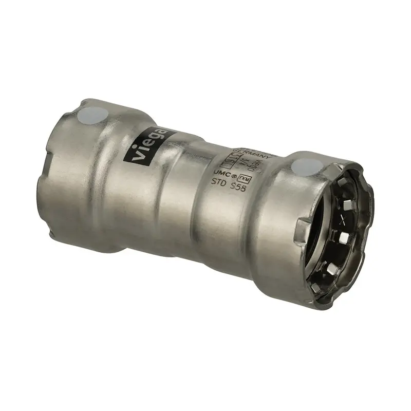 Viega Megapress 316 Stainless Steel Fkm 1/2" Press Coupling (With Stop) | Model 91100 1