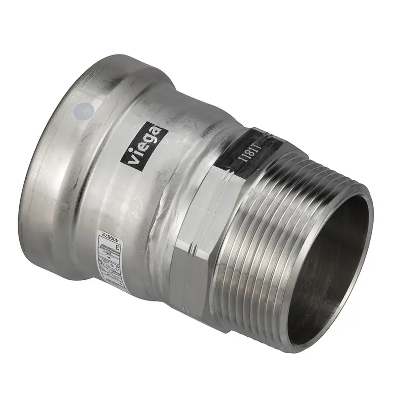 Viega Megapress 316 Stainless Steel Fkm Mpt Adapter – 4 In X 4 In Male Pipe Thread 1