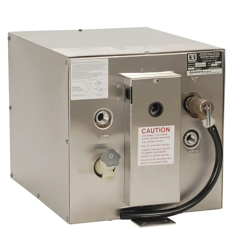 Whale Seaward 11-Gallon 120V Stainless Steel Hot Water Heater – Built-In Heat Exchanger [S1200E] 1